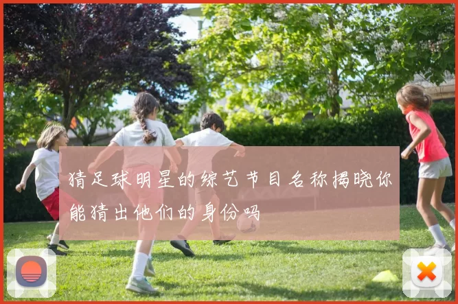 猜足球明星的综艺节目名称揭晓你能猜出他们的身份吗